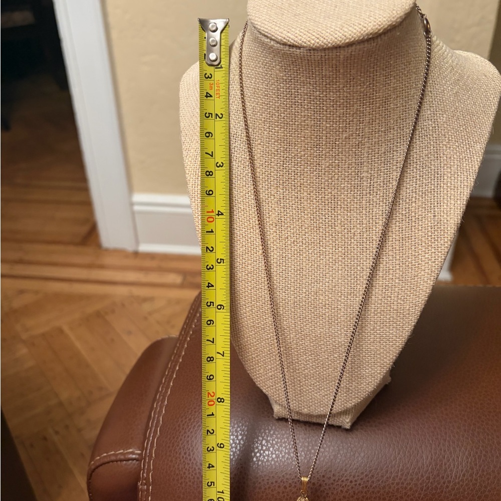 Vintage Florenza Goldtone Green Red Beaded Pendant with necklace mad men vibe - Picture 8 of 13